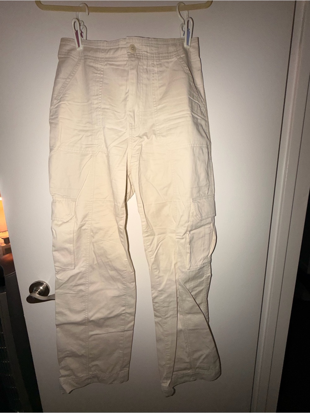 Women’s Cream Cargo Pants - Classic Utility Style